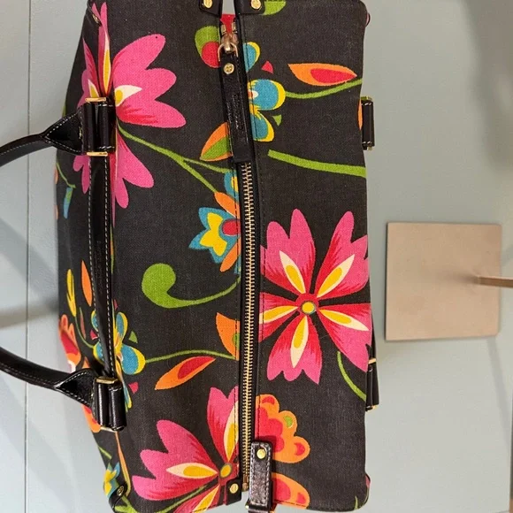 Kate Spade Colorful Floral Canvas Satchel - Picture 4 of 4